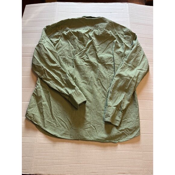 J.Crew Mens Green & White Gingham Long Sleeve Button-Up Shirt L - Picture 2 of 11